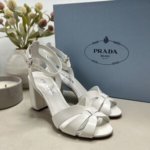Prada Milano Calzature Donna Spazzolato Sandal Bianco Women IT 36.5/US 6.5